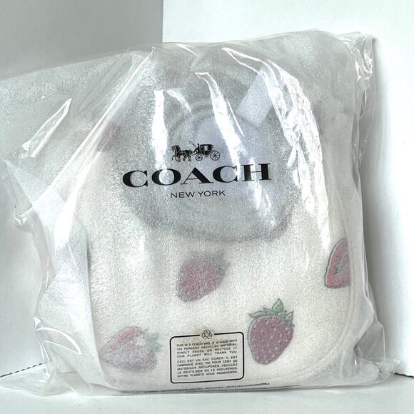 Coach Carmen Mini Crossbody Bag Strawberry White CAL01 Crossbody ORGPKG - Picture 2 of 13